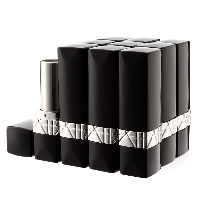 Allwon 10Pcs Black Empty Lipstick Tubes DIY Lip Balm Container (Rectangle Tube) - Image 1